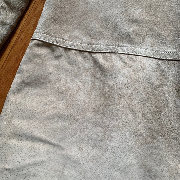 Distressed 70s tan suede + leather jacket - Picture 9 of 11